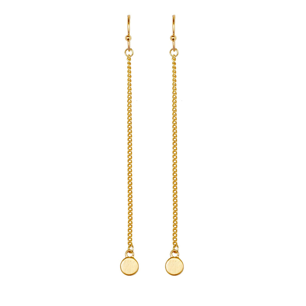 Dansk Copenhagen long chain drop earring in Gold - CW CW 