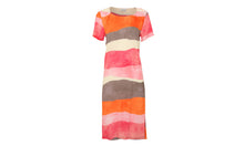 Load image into Gallery viewer, Foil Colourwash sandbar print viscose dress in Melon - CW CW 
