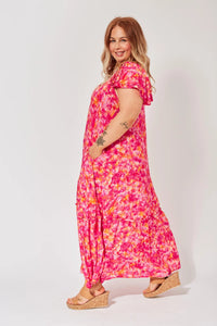 Haven Zanzibar frill maxi Sangria