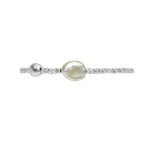 Dansk Copenhagen Audrey pearl and metal chip bracelet in Silver - CW CW 