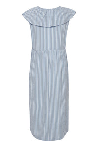 Ichi Garcelle striped feature collar dress Chambray Blue