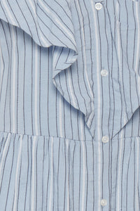 Ichi Garcelle striped feature collar dress Chambray Blue