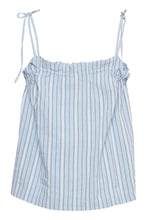 Load image into Gallery viewer, Ichi Garcelle strappy striped blouse Chambray Blue
