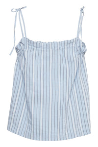 Ichi Garcelle strappy striped blouse Chambray Blue