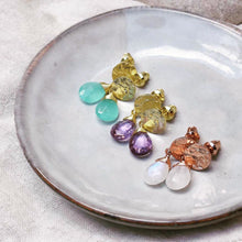 Load image into Gallery viewer, Azuni Kate drop gemstone earrings in Gold with Amethyst - CW CW 
