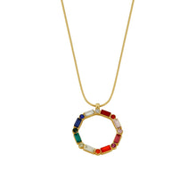 Load image into Gallery viewer, Dansk Copenhagen Amber spinning rainbow necklace Gold Plated

