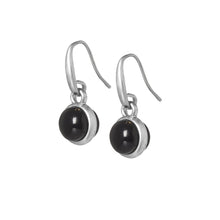 Load image into Gallery viewer, Sence Elegant ball drop earring in Black Agate and silver
