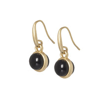 Load image into Gallery viewer, Sence Elegant ball drop earring in Black Agate and Gold
