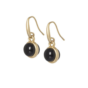 Sence Elegant ball drop earring in Black Agate and Gold