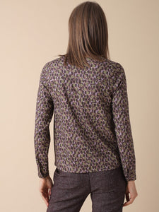 Indi & Cold Abstract smudge spots print shirt in Olive