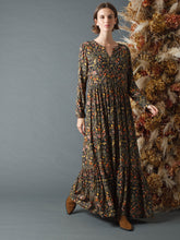 Load image into Gallery viewer, Indi &amp; Cold Pomegranate print boho dress in Black
