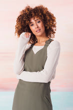 Load image into Gallery viewer, SKFK Malen tencel pinafore dress in Khaki - CW CW 
