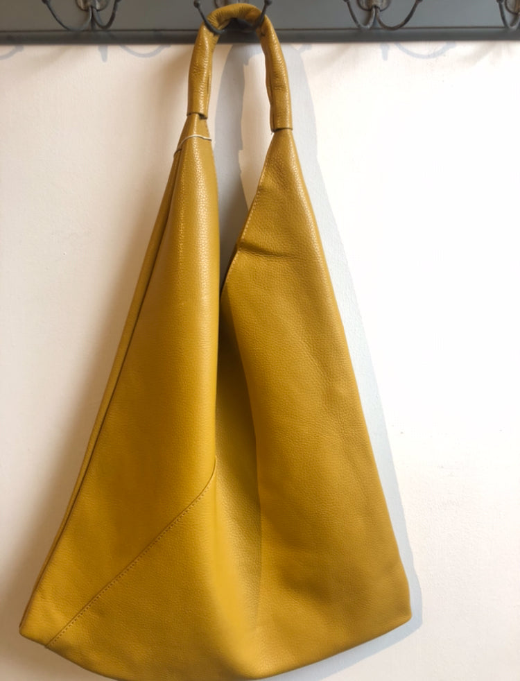 Bagitali Leather slouch bag in Yellow - CW CW 
