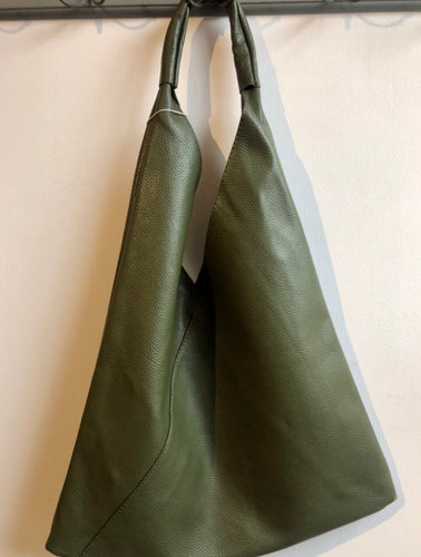 Bagitali Leather slouch bag in olive - CW CW 