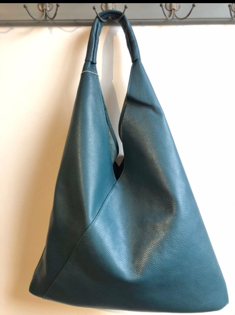 Bagitali Leather slouch bag in Teal - CW CW 