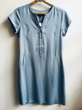 Load image into Gallery viewer, Zilch Tencel button detail shift dress in Heaven Blue - CW CW 
