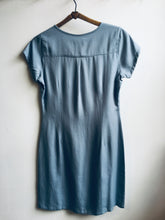Load image into Gallery viewer, Zilch Tencel button detail shift dress in Heaven Blue - CW CW 
