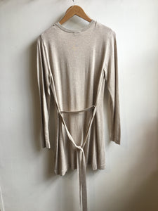Zilch Long line belted bamboo cardigan in Sand - CW CW 