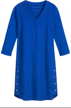 Load image into Gallery viewer, Sandwich Casual linen tunic dress with side button and pocket detail in Cobalt blue - CW CW 
