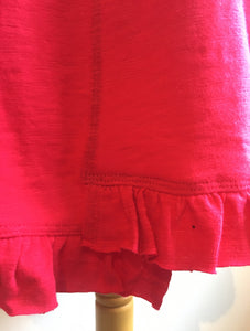 Foil Stepped frill hem detail t shirt dress in Raspberry - CW CW 