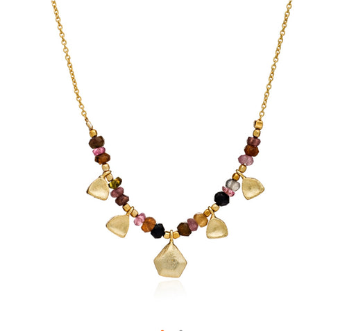 Azuni Themis nugget and gemstone necklace - CW CW 