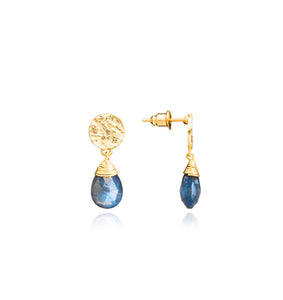 Azuni Kate drop gemstone earrings in Gold with Labradorite - CW CW 