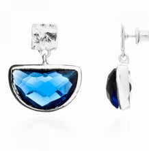 Load image into Gallery viewer, Azuni Skylar half moon earring in Silver with Lolite - CW CW 
