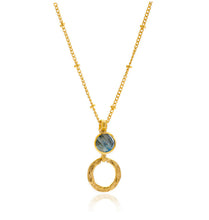 Load image into Gallery viewer, Azuni Larissa gemstone ball and trace chain necklace in Gold with labradorite - CW CW 
