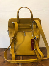 Load image into Gallery viewer, Bagitali Roma small convertible backpack/handbag in Yellow - CW CW 
