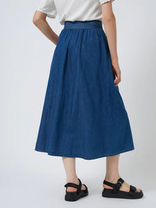 Great Plains Summer Chambray frill front skirt Denim
