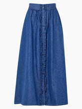 Load image into Gallery viewer, Great Plains Summer Chambray frill front skirt Denim
