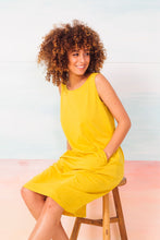 Load image into Gallery viewer, SKFK Aizane textured jersey tie back dress in Yellow - CW CW 

