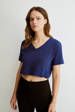 Load image into Gallery viewer, ese O ese J Tiny cropped knit top Royal Blue
