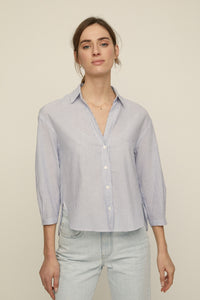 ese O ese Patrick stripe cotton shirt in Blue and ivory - CW CW 