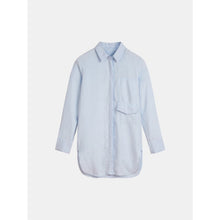 Load image into Gallery viewer, Sandwich Long linen blouse with pocket details in Sky blue - CW CW 
