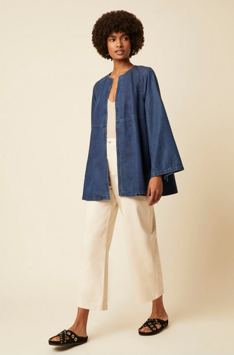 Great Plains Silvio denim kimono style jacket in Mid blue - CW CW 