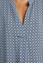 Load image into Gallery viewer, Part Two Tonnie geometric print blouse with contrast rib cuffs in Blue - CW CW 
