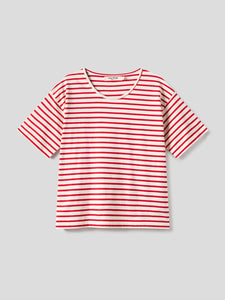 Nice Things Striped short sleeve t-shirt in Red
