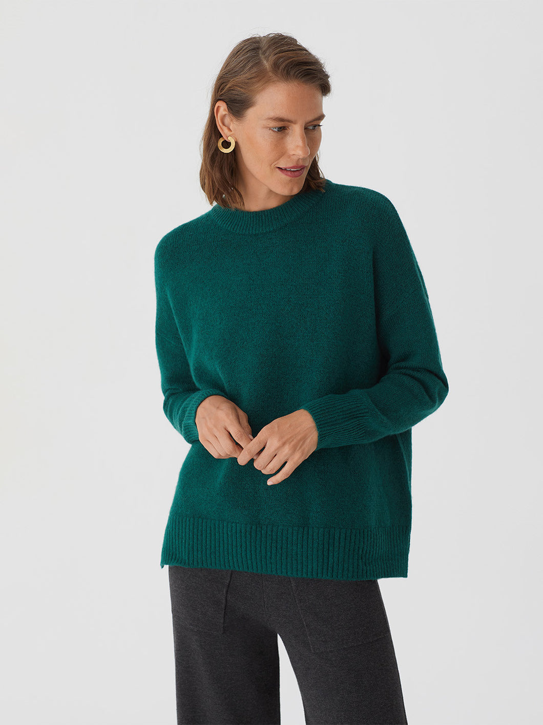 Nice Things Oversized jumper in Forest Green