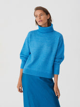 Load image into Gallery viewer, Nice Things Turtle neck boxy jumper in Medium Blue

