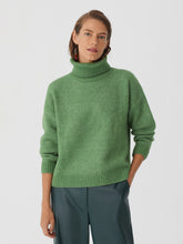 Load image into Gallery viewer, Nice Things Turtle neck boxy jumper in Medium Green

