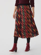 Load image into Gallery viewer, Nice Things &#39;Mixed Stripe&#39; print pleated skirt in Black Multi
