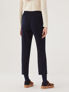 Nice things Drawstring detail smart relaxed pants in Navy