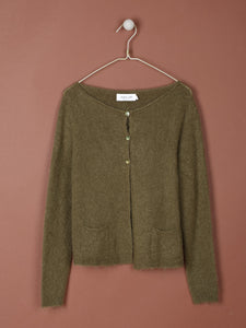 Indi & Cold jacket knit with pocket detail in Olive