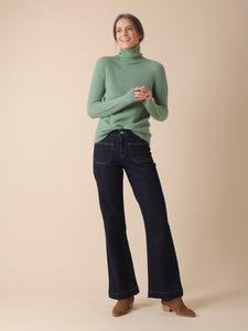Indi & Cold Roll neck Mohair knit in Verde