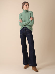 Indi & Cold Roll neck Mohair knit in Verde