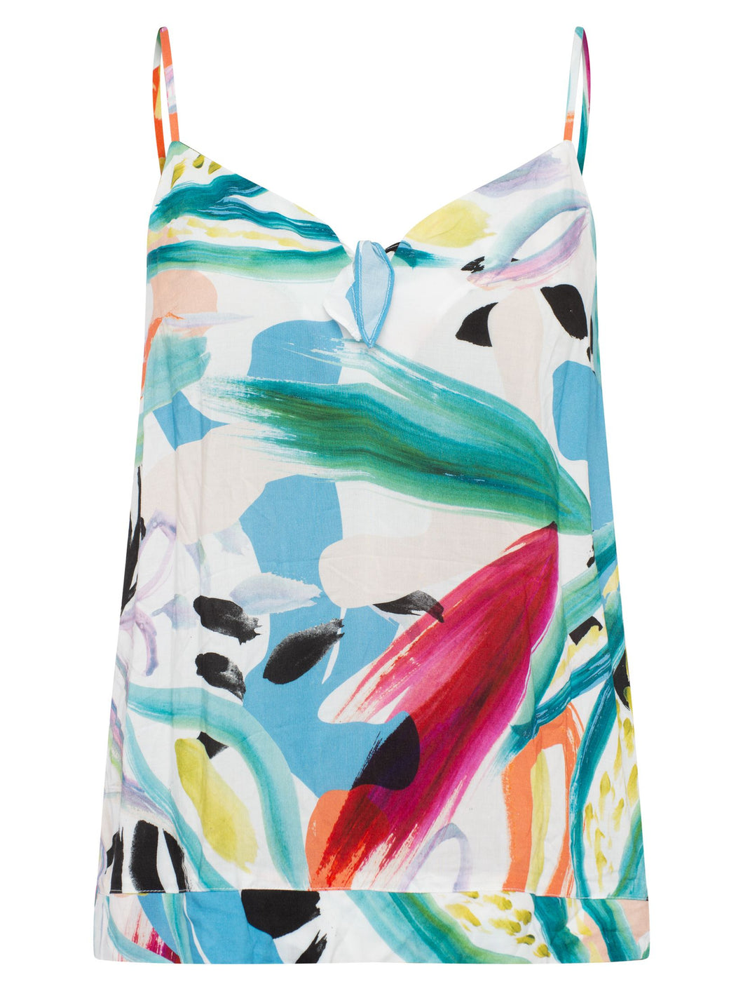 Great Plains Tropical print strappy top in White multi combo