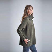 Load image into Gallery viewer, Bibico Adela oversized roll neck jumper with patch pocket detail in Green
