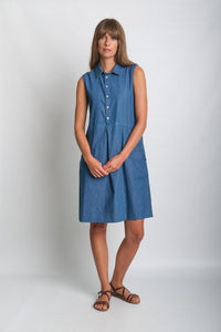 BIBICO Alina sleeveless shirt dress in Denim - CW CW 