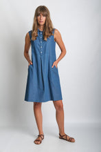 Load image into Gallery viewer, BIBICO Alina sleeveless shirt dress in Denim - CW CW 
